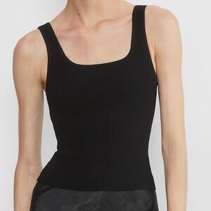 Aritzia Babaton Black Ribbed Tank Top